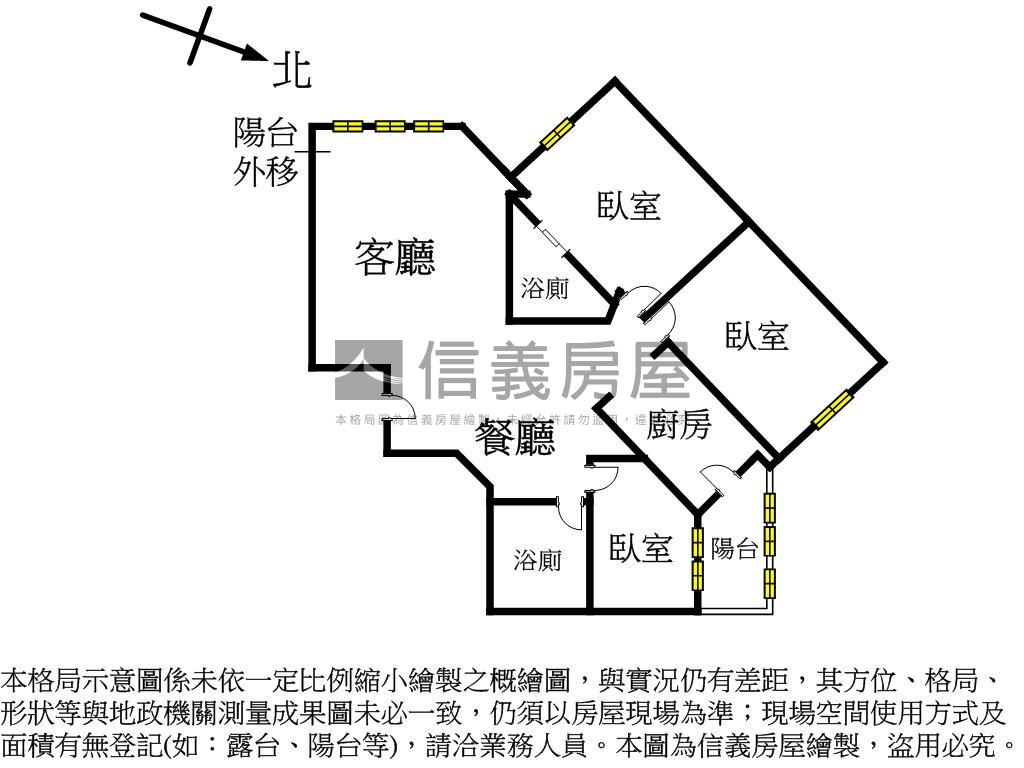 麗陽稀有景觀三房房屋室內格局與周邊環境