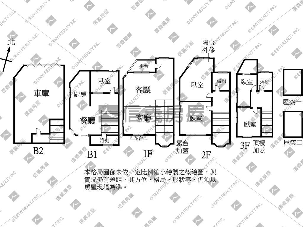 新洋房透天大庭院房屋室內格局與周邊環境