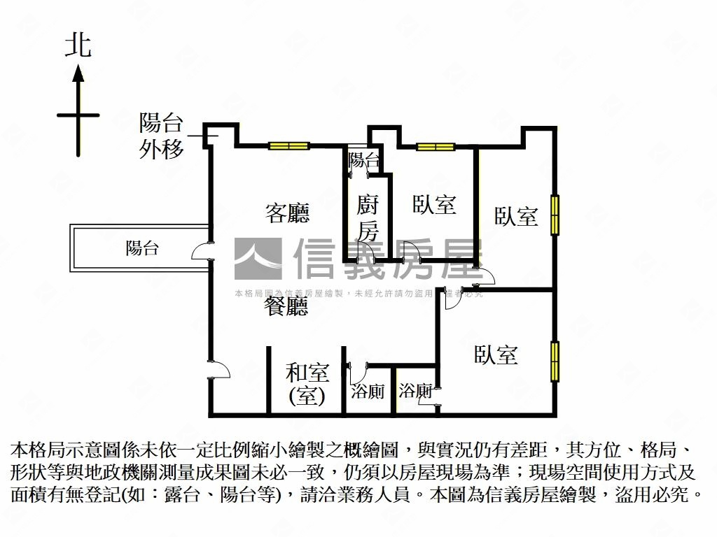 ★專任面北市三房平面車位房屋室內格局與周邊環境