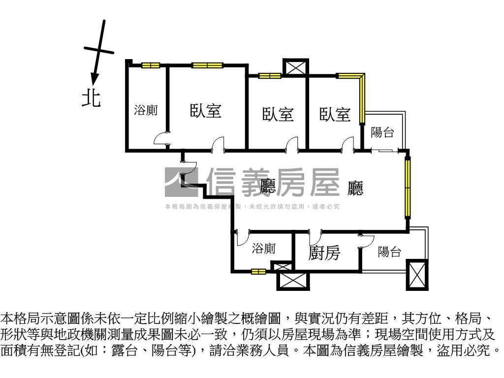 近台北橋捷運電梯３房車房屋室內格局與周邊環境
