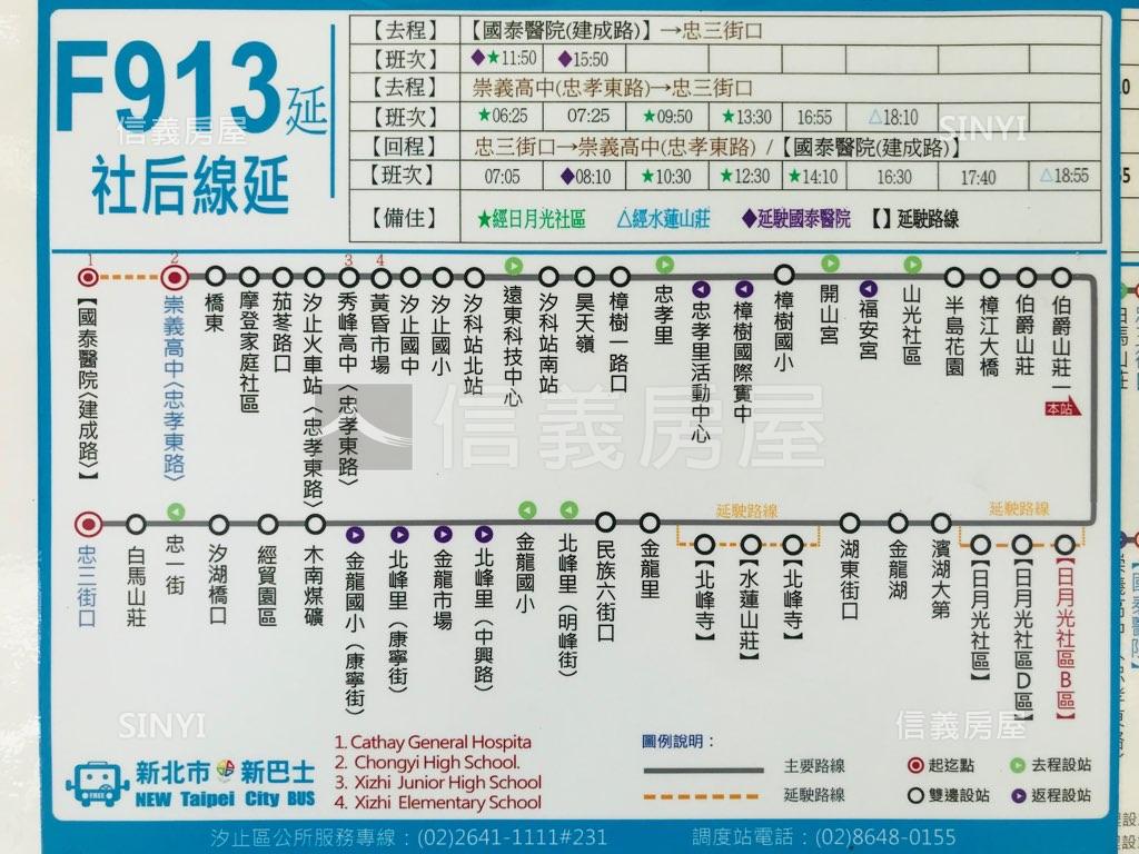 日月光景觀四房車位房屋室內格局與周邊環境