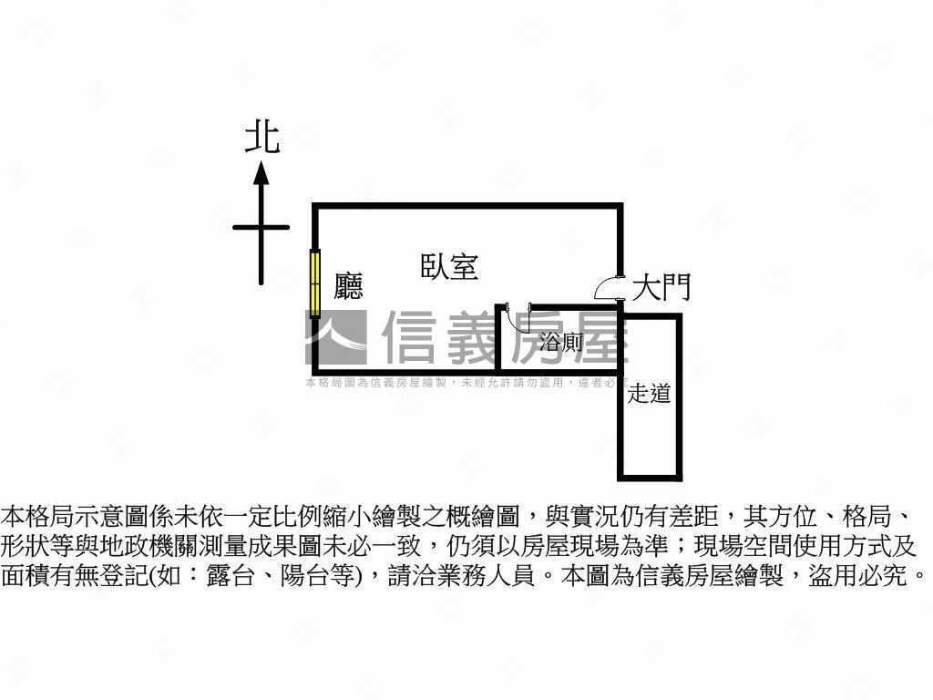 近捷運高樓水噹噹電梯一房房屋室內格局與周邊環境