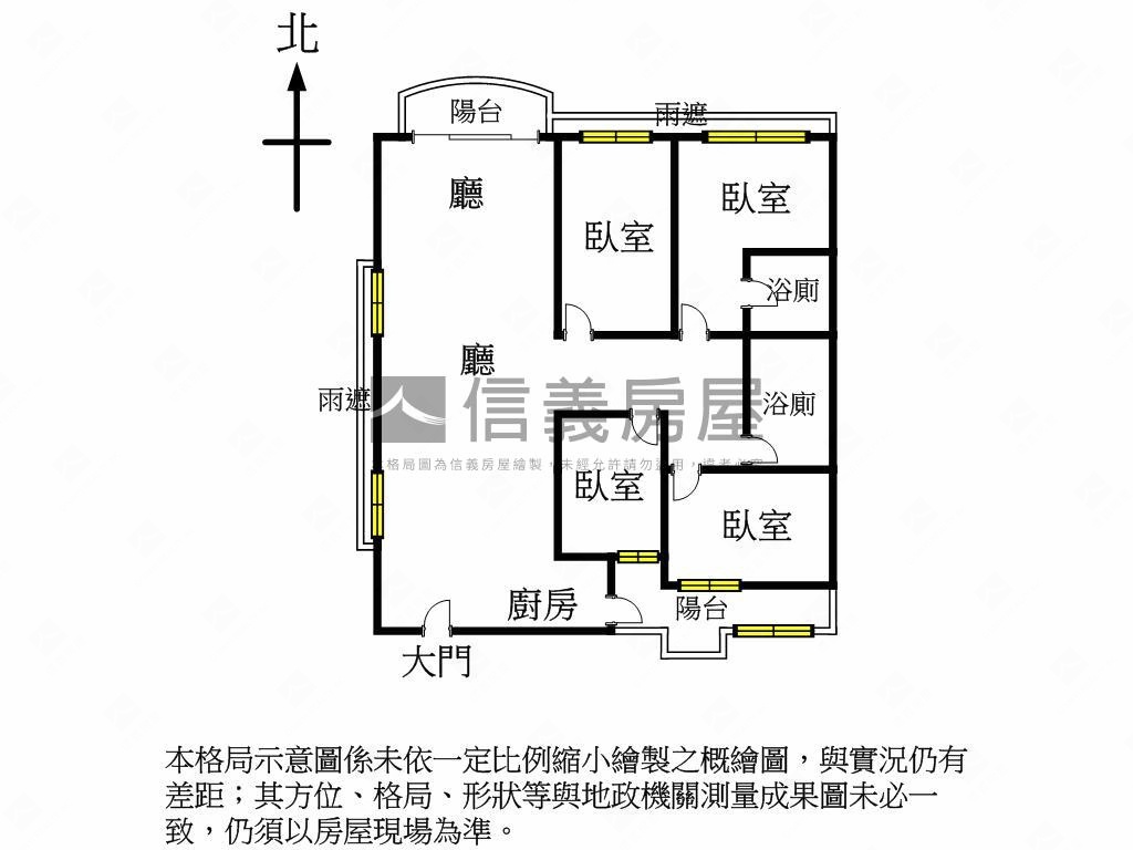 美術羅浮宮四房平車房屋室內格局與周邊環境