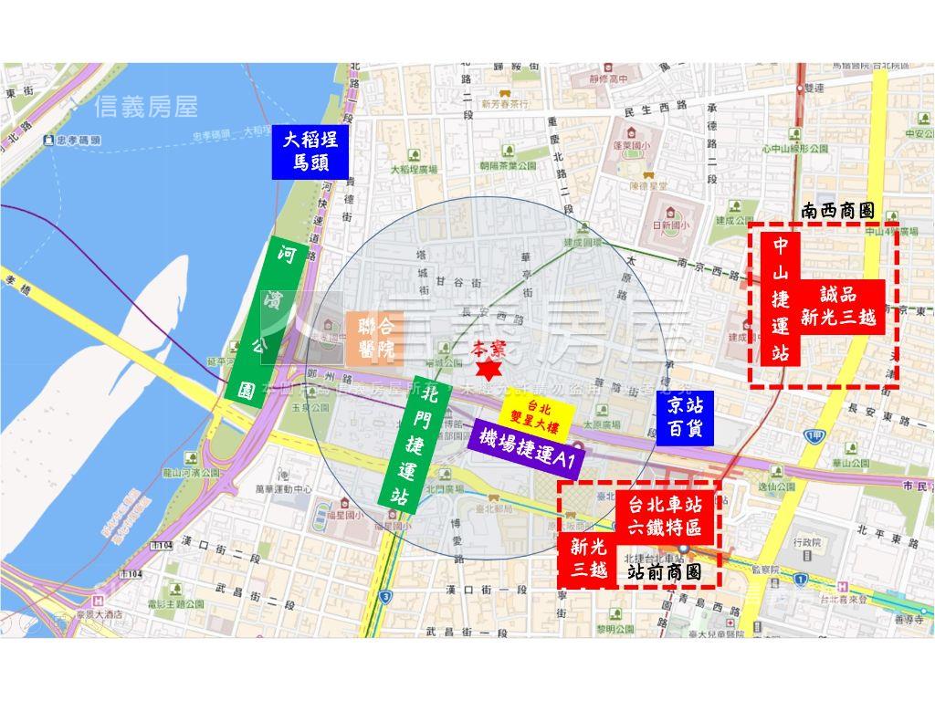 正面台北雙星高樓三房豪邸房屋室內格局與周邊環境