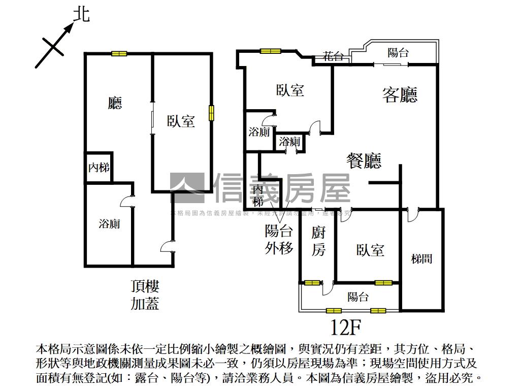 捷運富綠旺頂樓大空間房屋室內格局與周邊環境