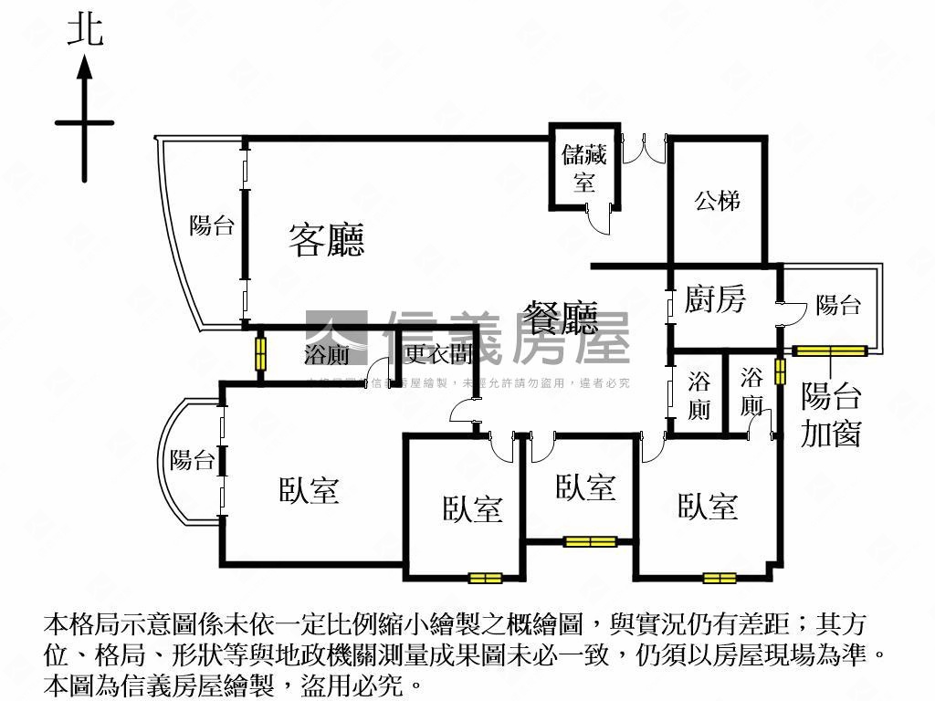 ☆豐樂公園景觀四房雙主臥房屋室內格局與周邊環境