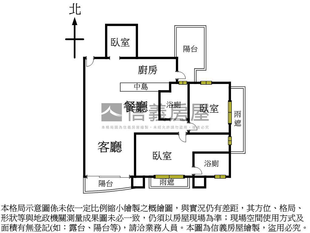 壯闊落成•大安崗石三房車房屋室內格局與周邊環境