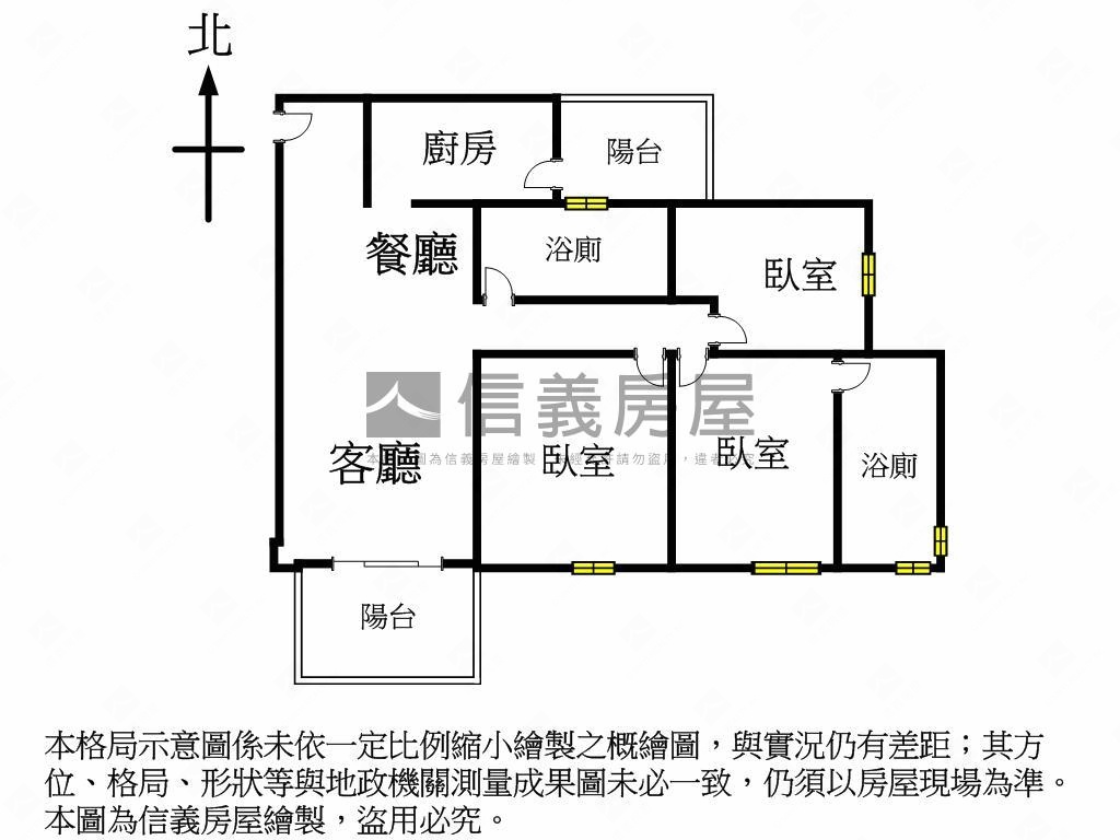 坐北朝南櫻花知殷三房平車房屋室內格局與周邊環境