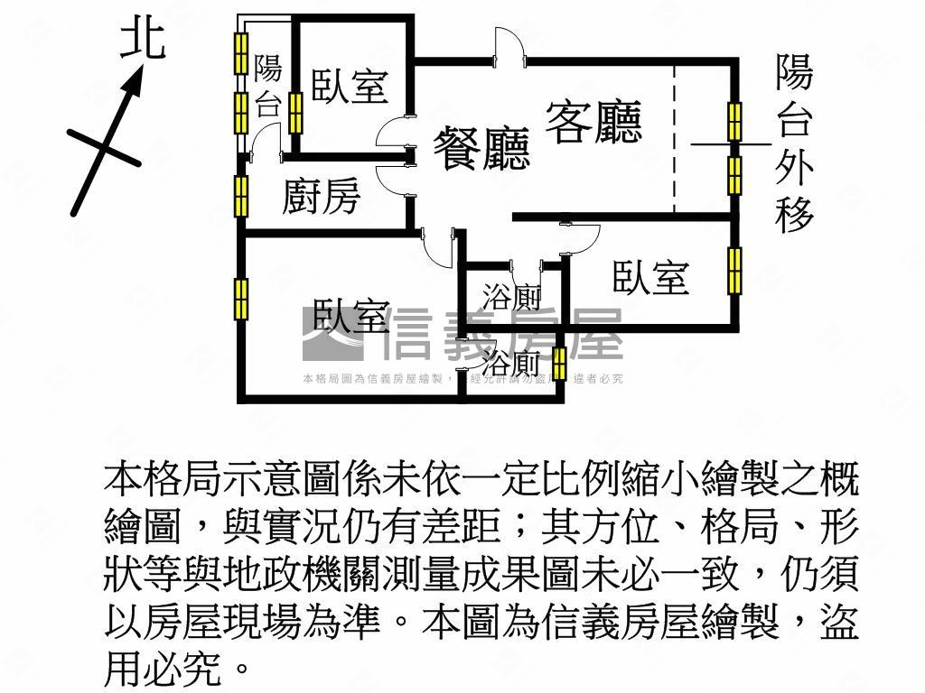 京采人生。三房車位房屋室內格局與周邊環境