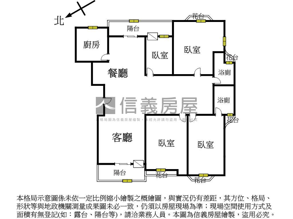 北區國泰建設採光大四房房屋室內格局與周邊環境