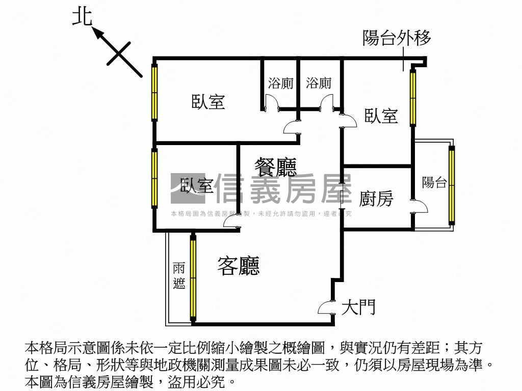 林口川弘６期三房平面車位房屋室內格局與周邊環境