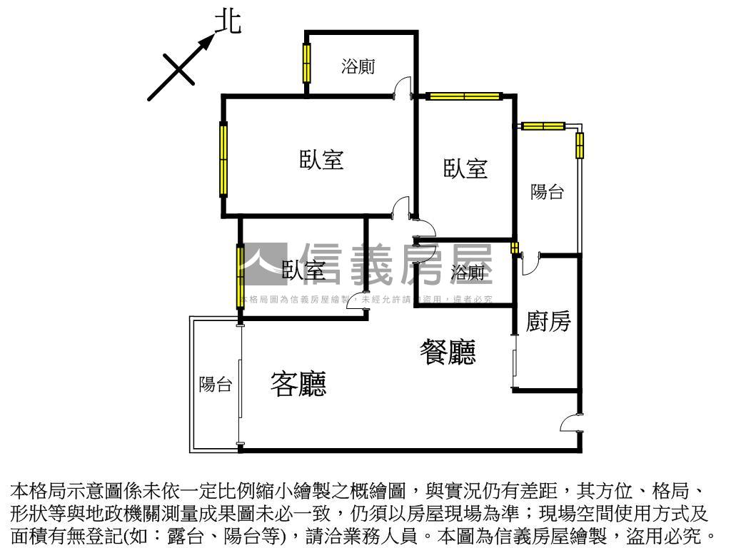 前後陽台無印風三房車位房屋室內格局與周邊環境