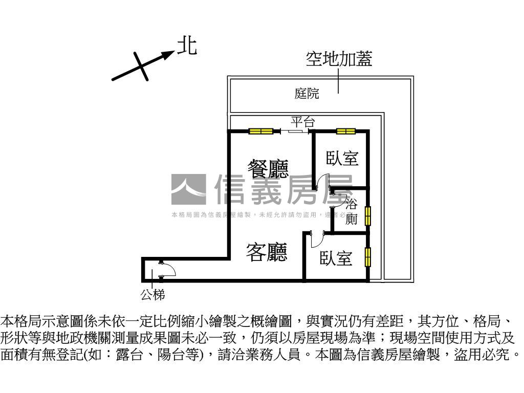 北投溫泉邊間庭院一樓房屋室內格局與周邊環境