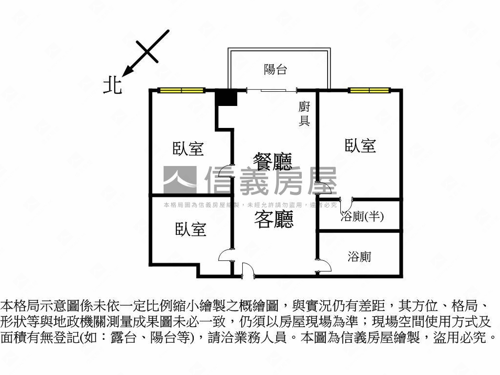 專任新潤青樺３房公園美景房屋室內格局與周邊環境