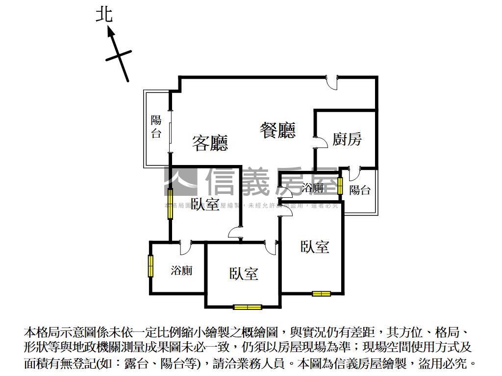 寓上福星高樓視野三房平車房屋室內格局與周邊環境