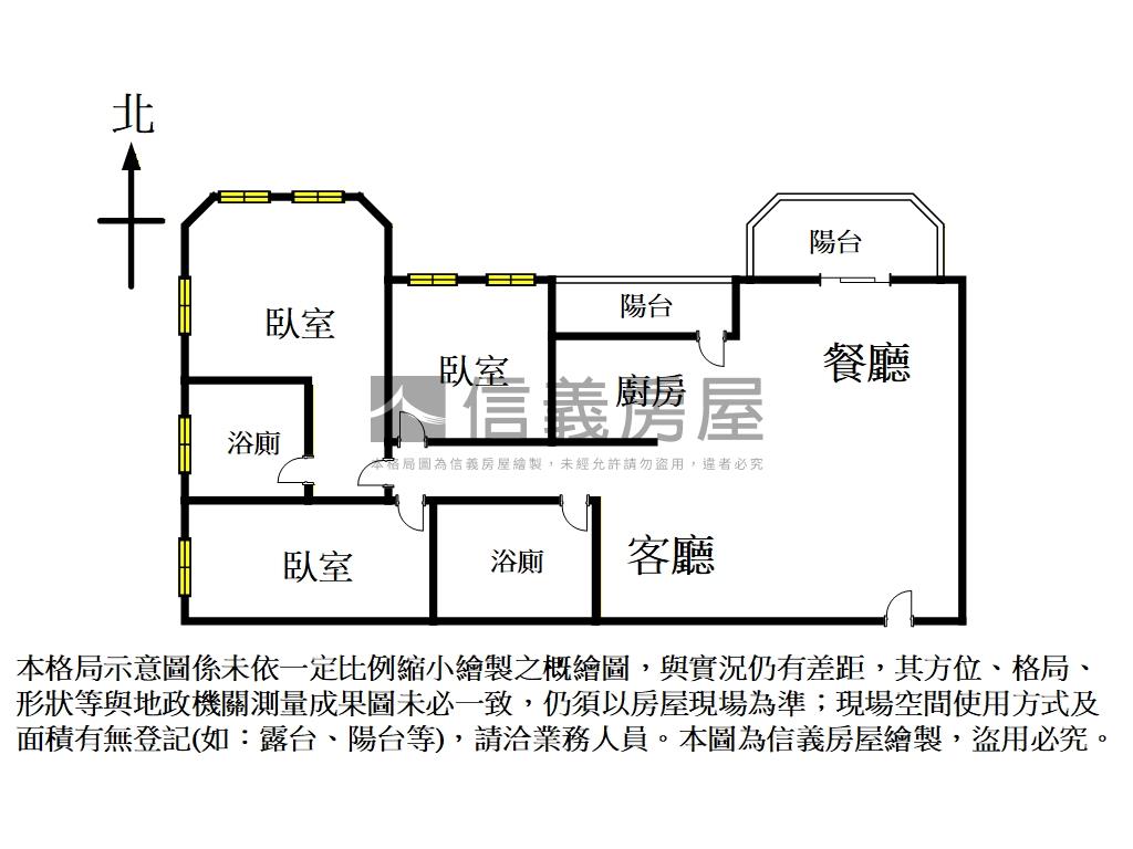 天母綠景社區管理３房房屋室內格局與周邊環境