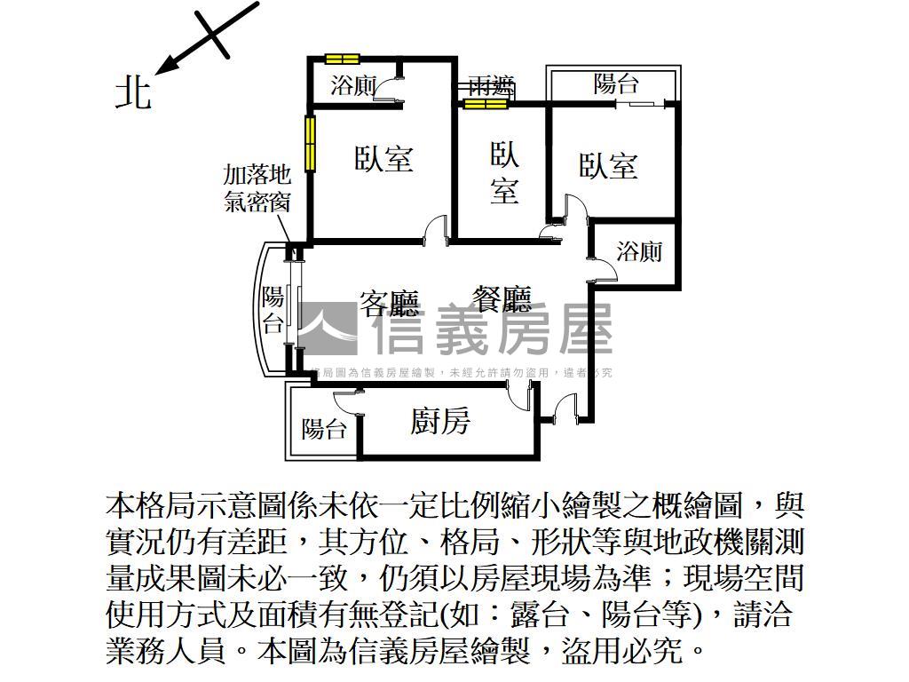 次頂樓視野３房｜大易春秋房屋室內格局與周邊環境