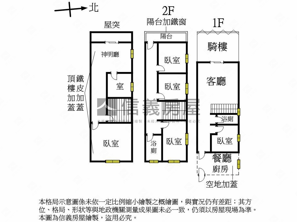 地約５９坪，邊間透天房屋室內格局與周邊環境