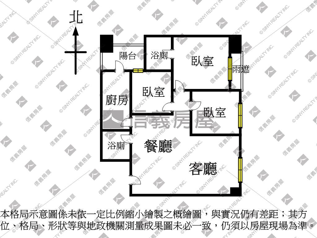 文心日日稀有３房房屋室內格局與周邊環境