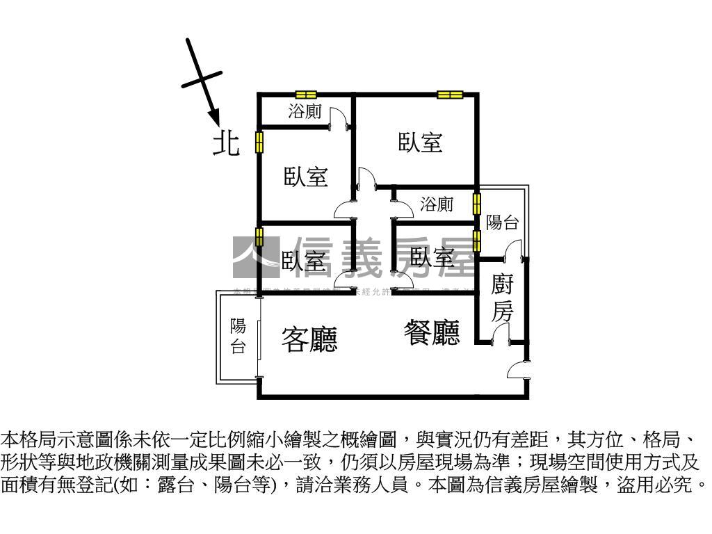 中國醫高樓四房雙衛浴平車房屋室內格局與周邊環境