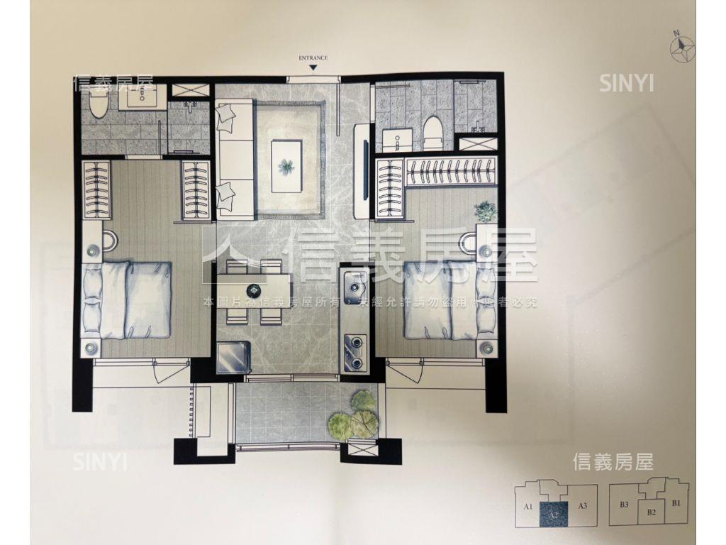 德林哲里正面公園兩房車位房屋室內格局與周邊環境
