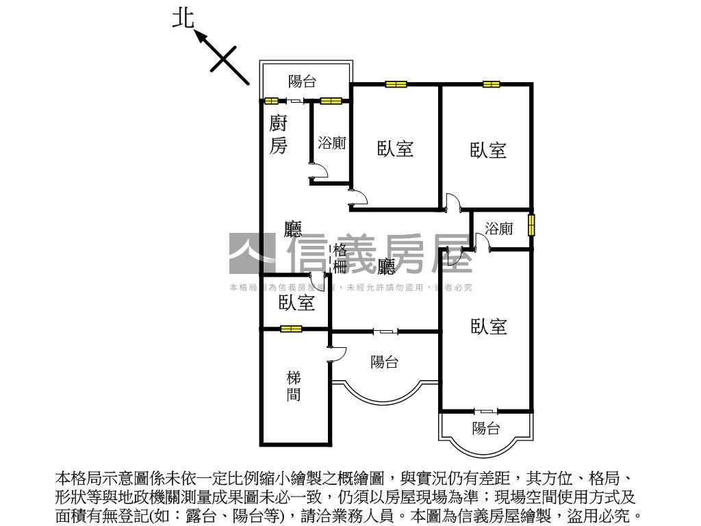 法院旁獨梯獨戶明亮美四房房屋室內格局與周邊環境