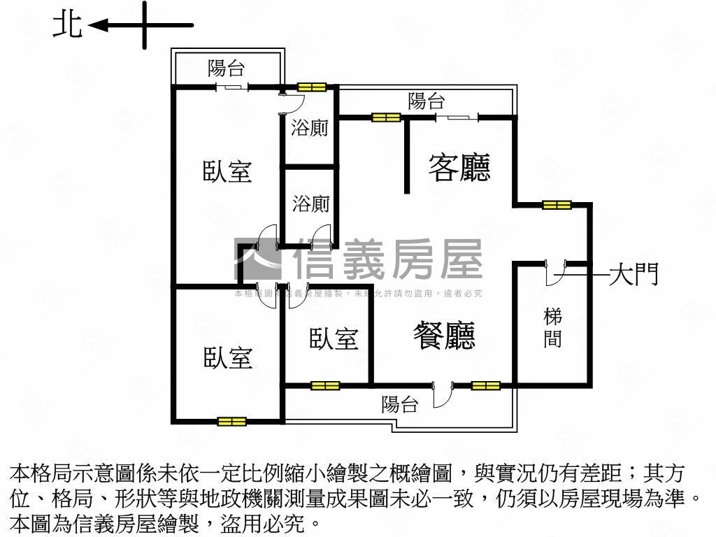 秀朗獨戶亮麗三房房屋室內格局與周邊環境