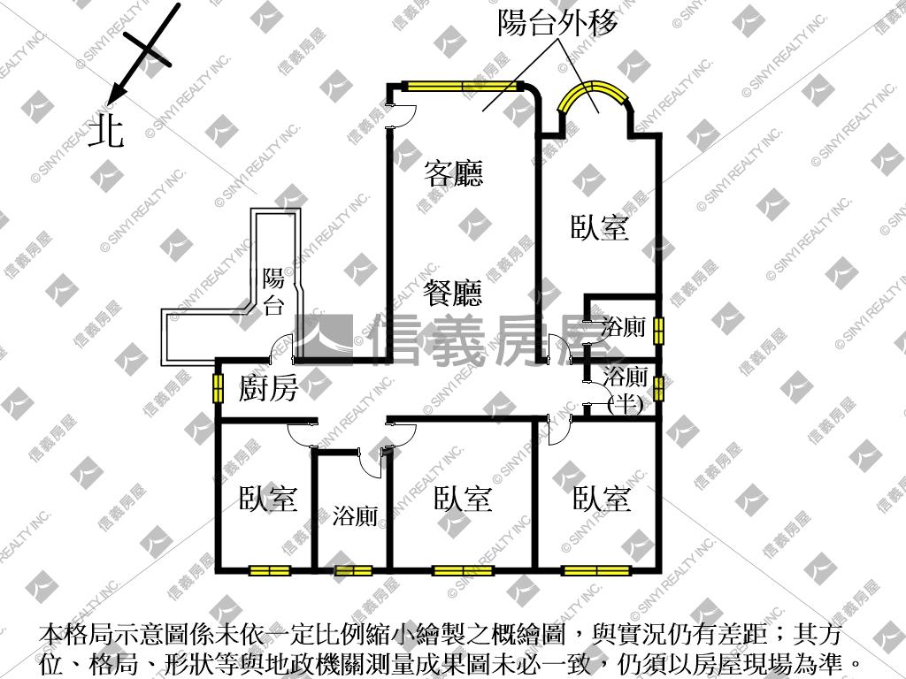 江翠一層一戶公園四房車位房屋室內格局與周邊環境