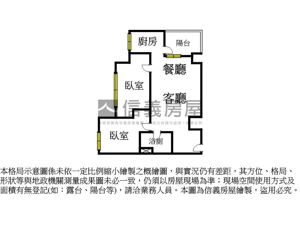 捷運朗秀和風２房房屋室內格局與周邊環境