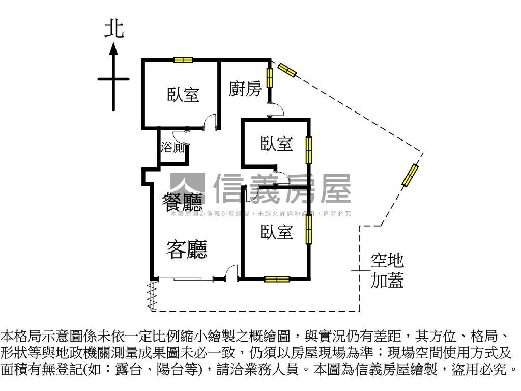 中美街一樓大三房房屋室內格局與周邊環境