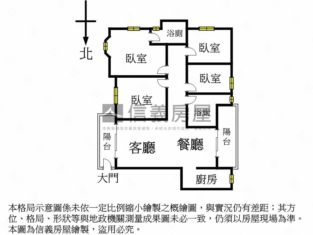 新莊市寶邊間四房房屋室內格局與周邊環境