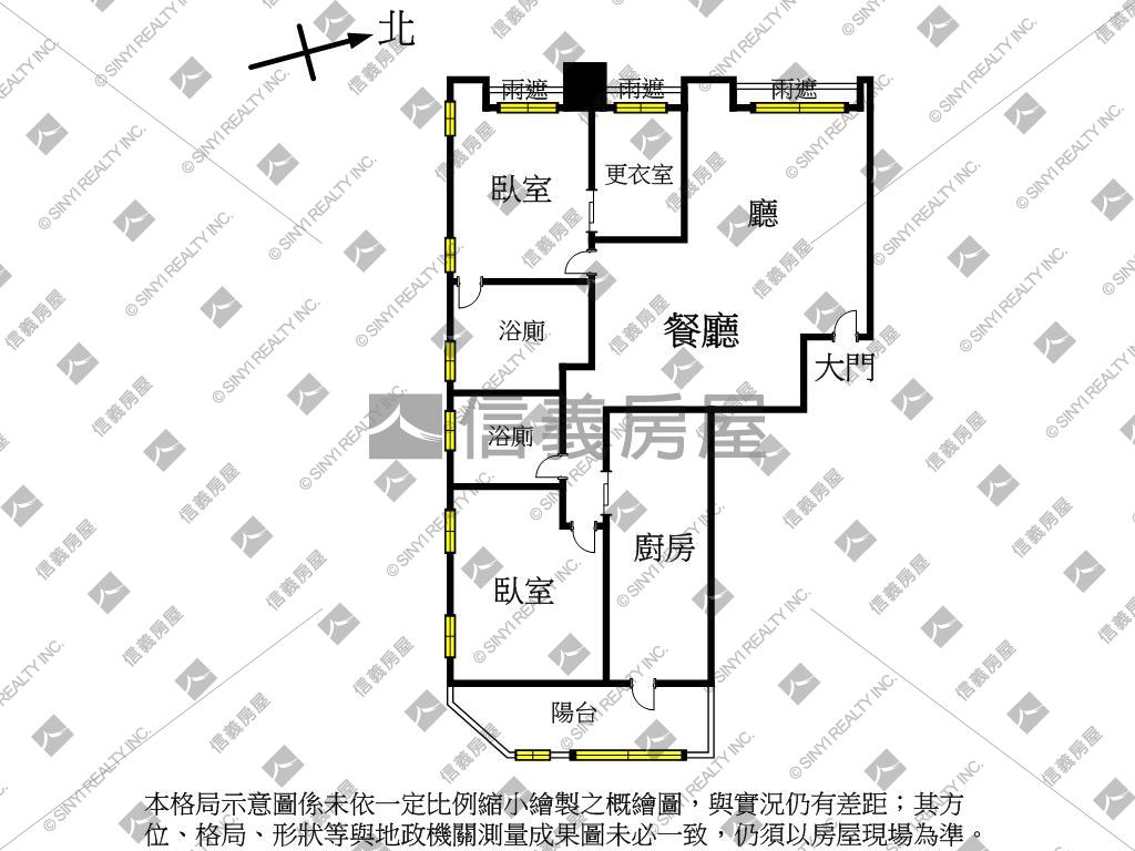 敦年中正杭州邊間３樓房屋室內格局與周邊環境