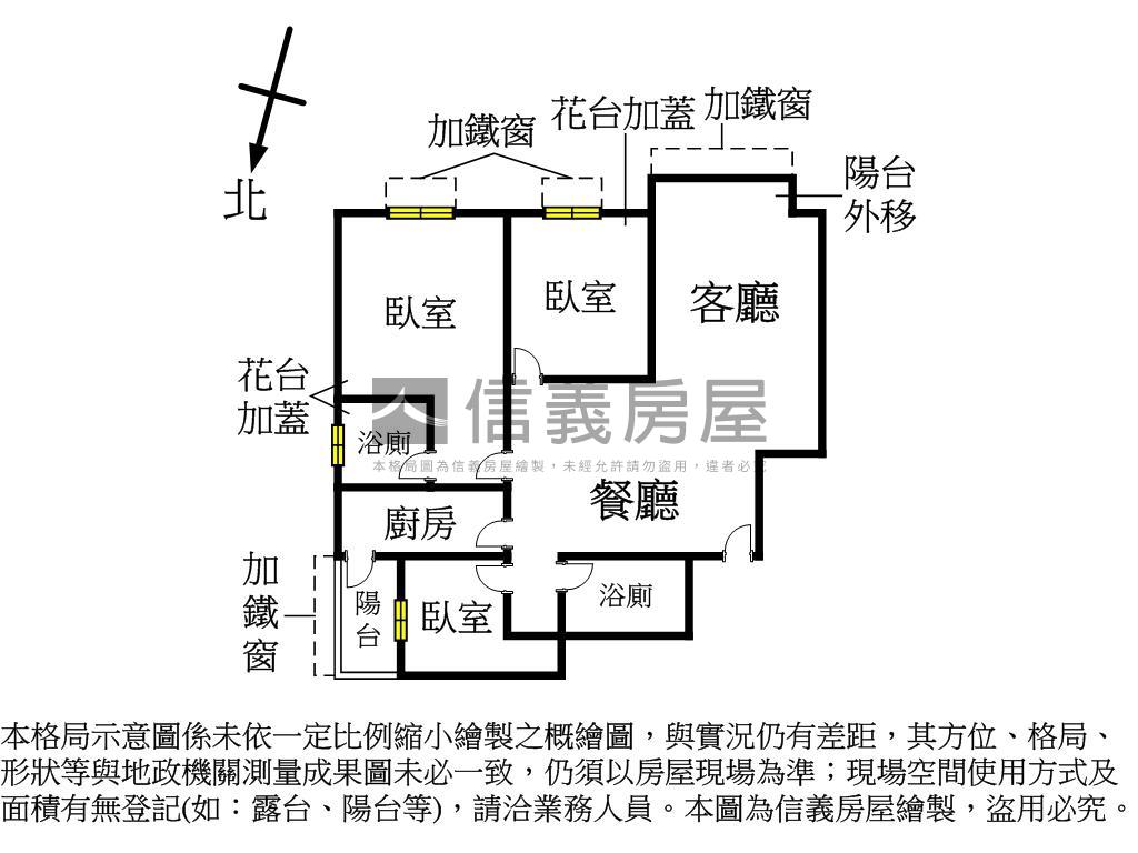 台北綠地三房房屋室內格局與周邊環境