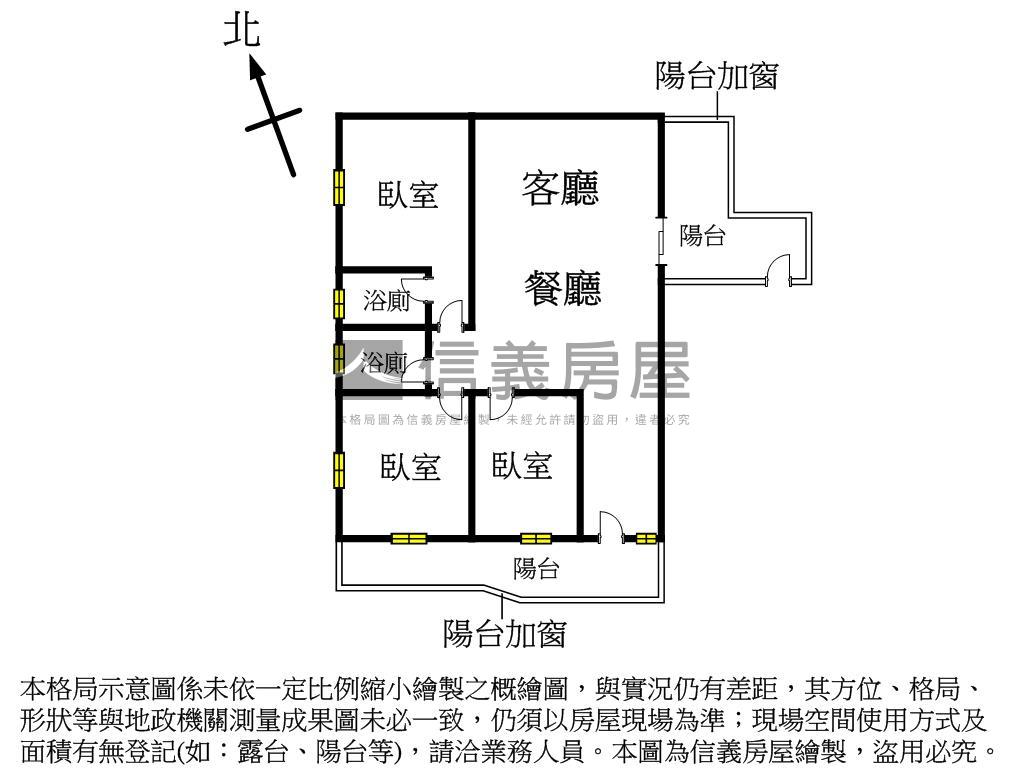 莒光三面採光健身美三房房屋室內格局與周邊環境
