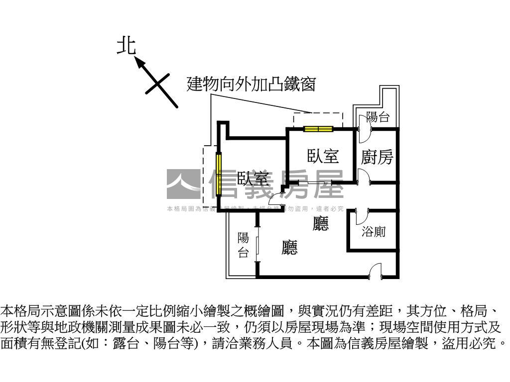 台北景觀大樓方正兩房房屋室內格局與周邊環境