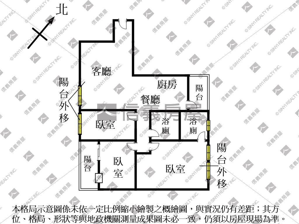 北大路曼哈頓採光佳三房房屋室內格局與周邊環境