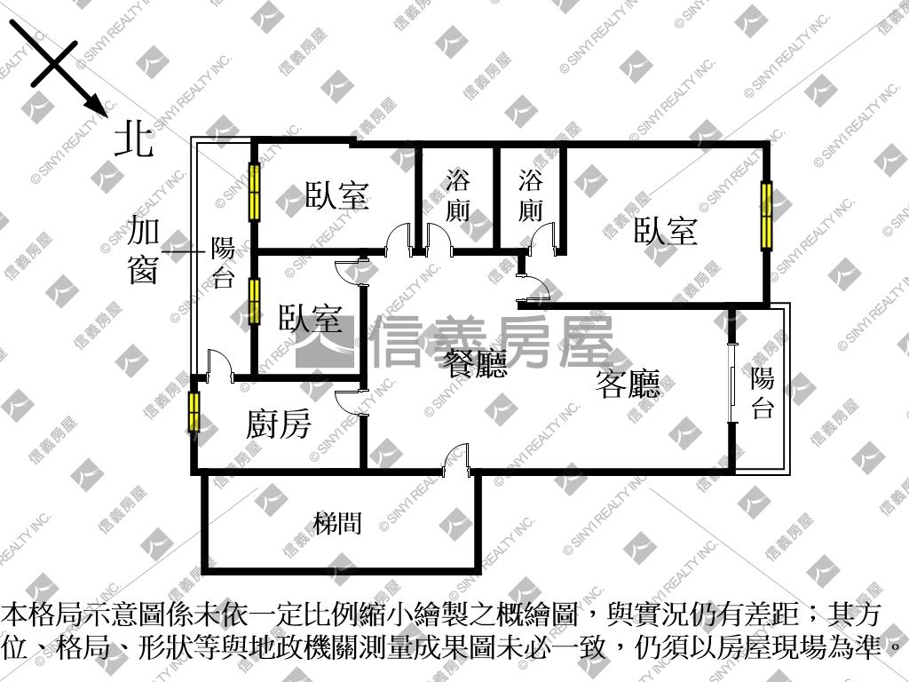 大旭地面中庭美三房房屋室內格局與周邊環境