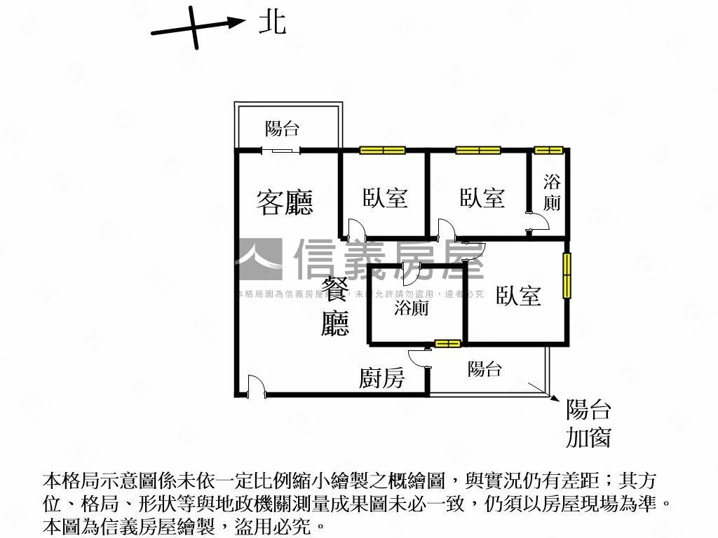 勝美欣★面中庭三房雙平車房屋室內格局與周邊環境