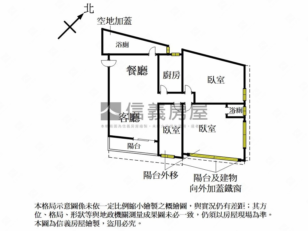 近捷運華廈˙採光３房房屋室內格局與周邊環境