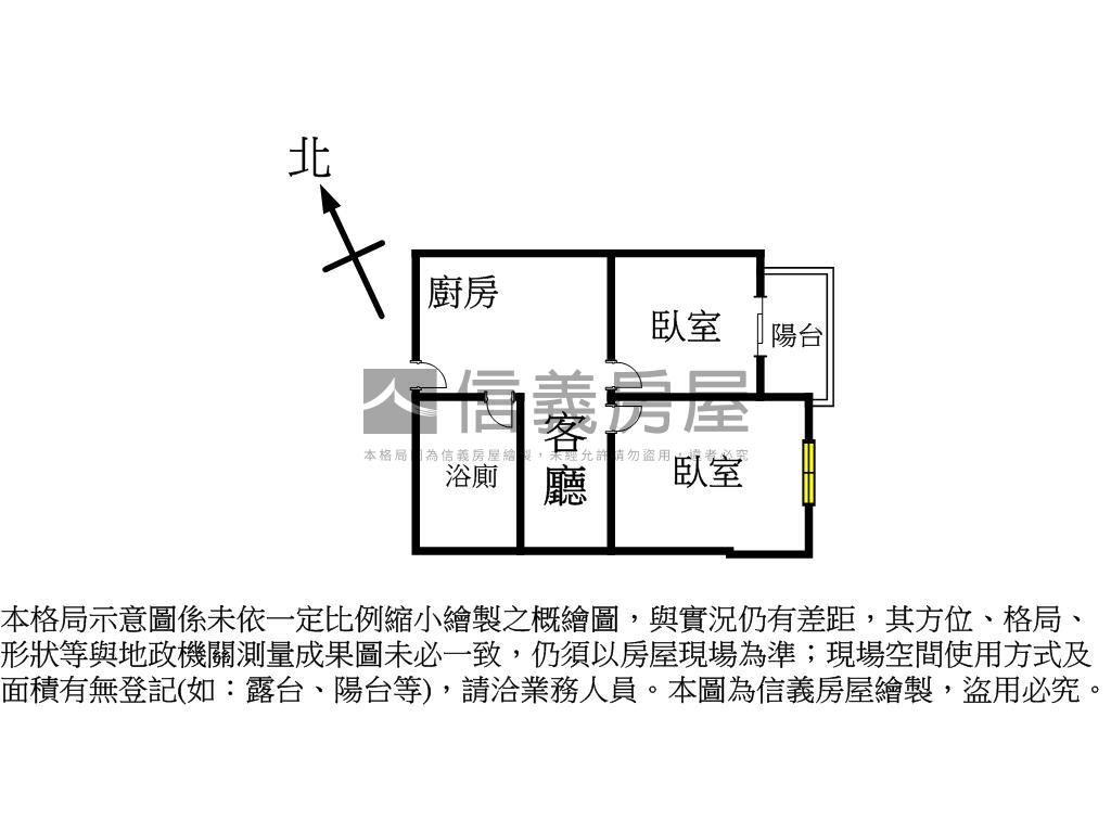 新案７ＵＰ專任兩房含車位房屋室內格局與周邊環境