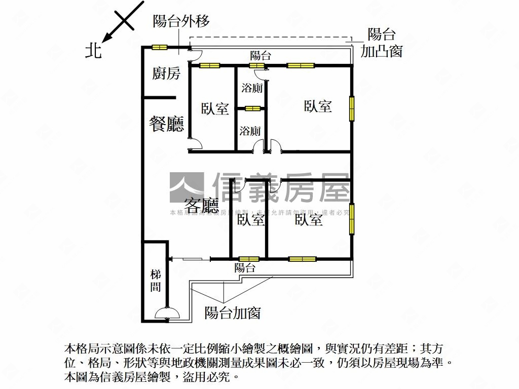 前後陽台四房．通風採光佳房屋室內格局與周邊環境