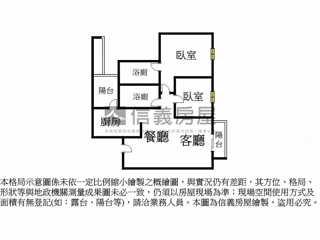 大華縱橫二房二衛平車Ｅ５房屋室內格局與周邊環境