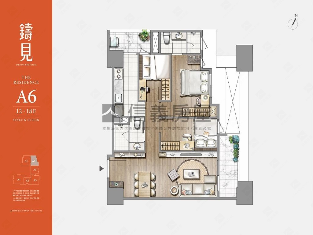 邊間採光悠閒三房房屋室內格局與周邊環境