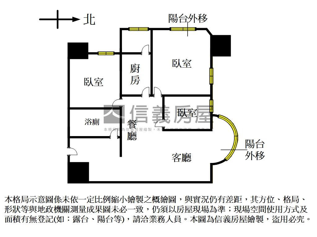 花園廣場美妝邊間三房房屋室內格局與周邊環境
