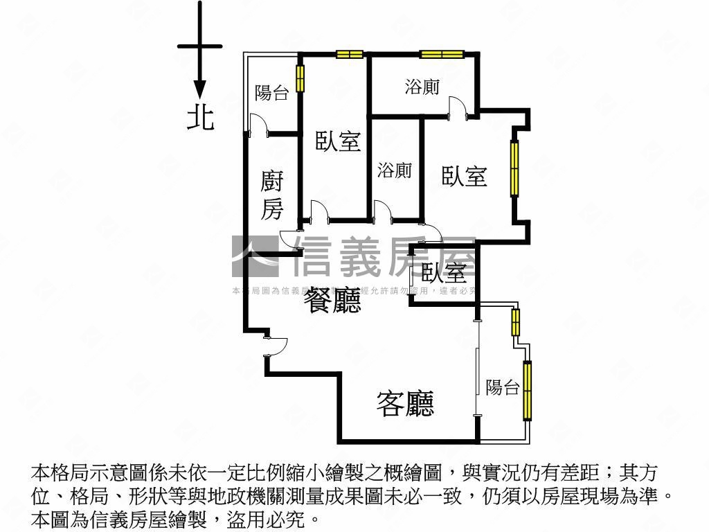 一道彩虹高樓三房房屋室內格局與周邊環境