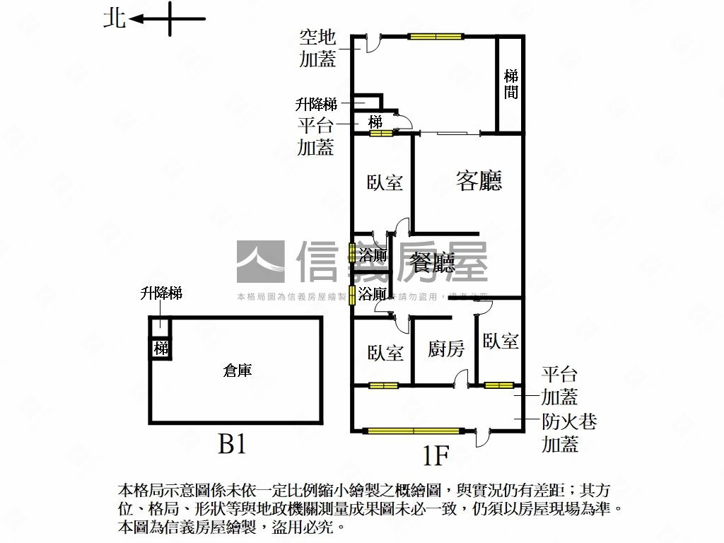北投知行路雙衛浴開窗一樓房屋室內格局與周邊環境