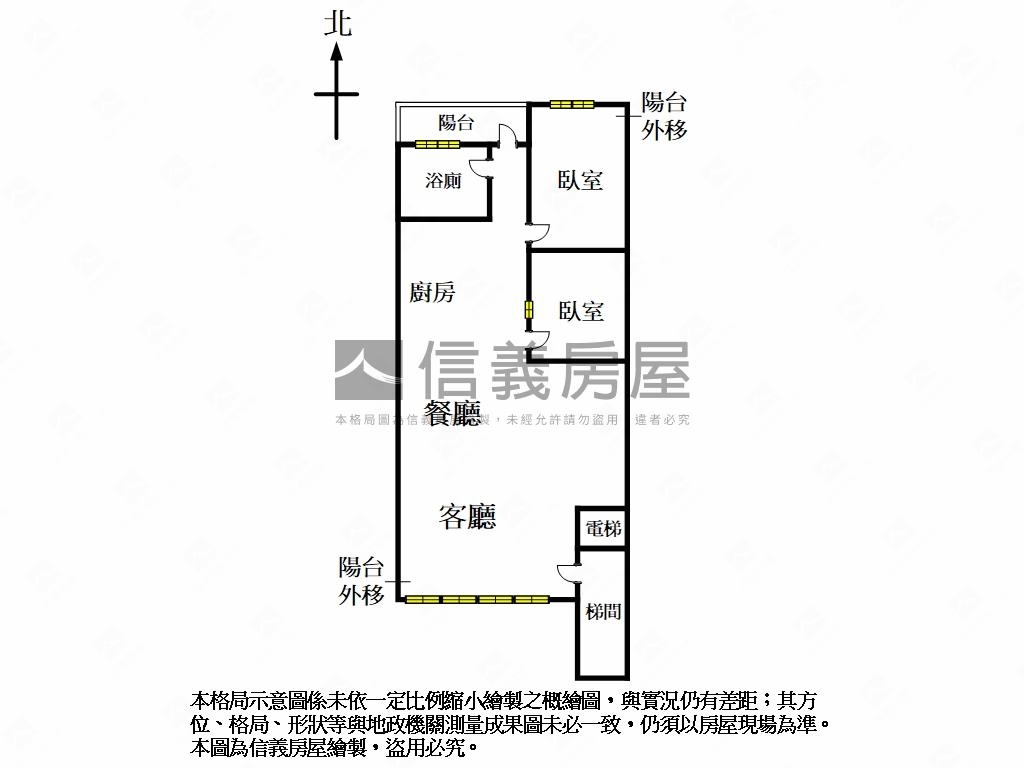 專任電梯兩房．近捷運黃線房屋室內格局與周邊環境