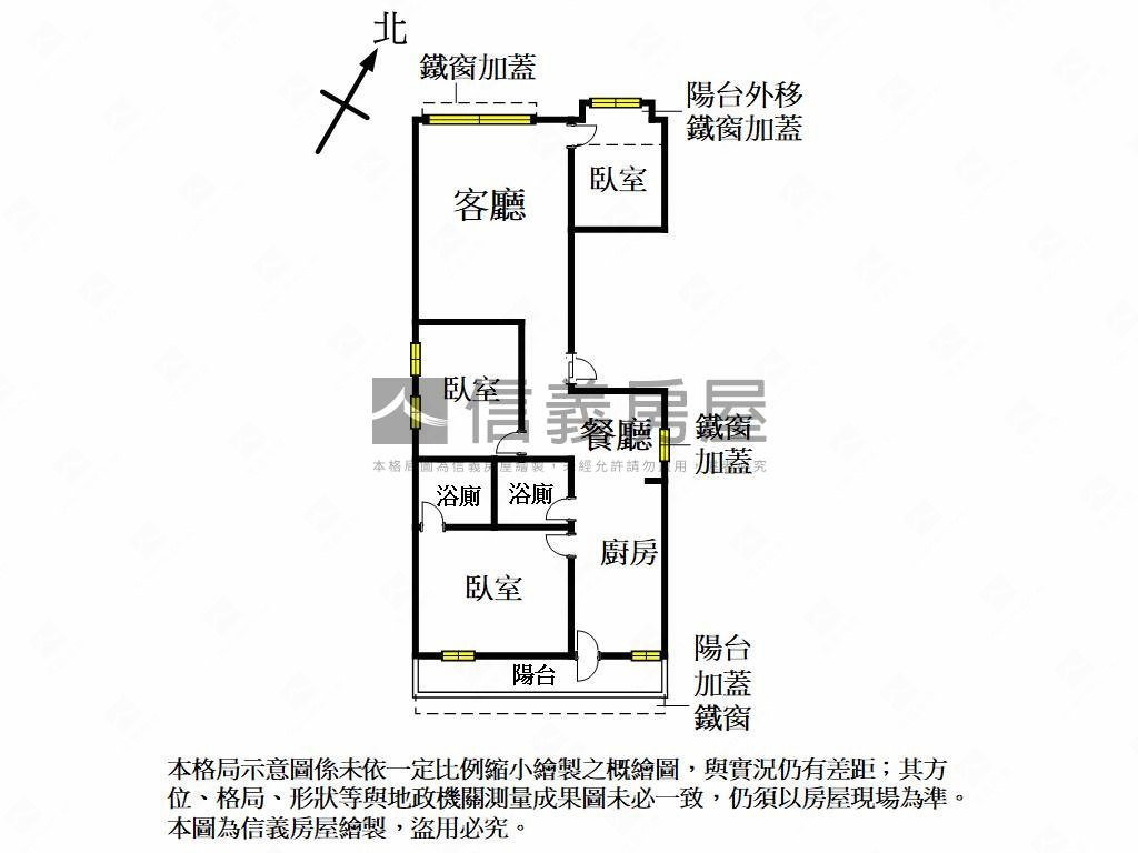 捷運百貨．採光三房房屋室內格局與周邊環境