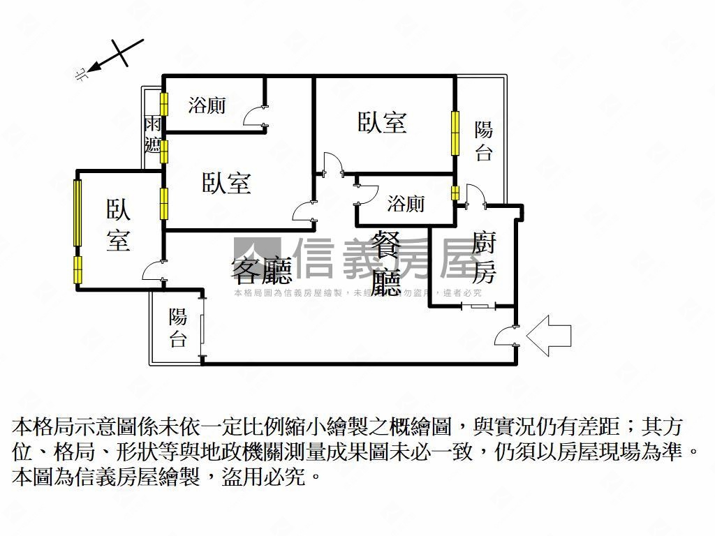 璟自然面公園美三房平車房屋室內格局與周邊環境