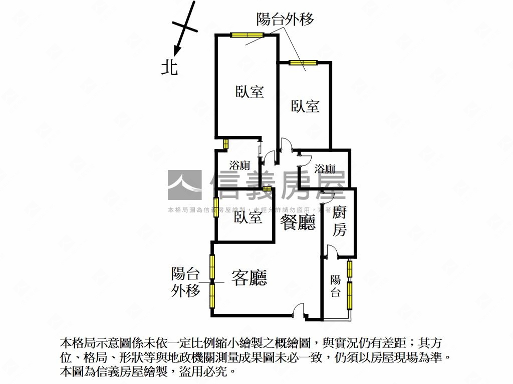 士林幸福典雅明亮電梯三房房屋室內格局與周邊環境